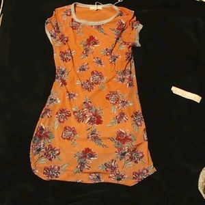 Orange floral dress